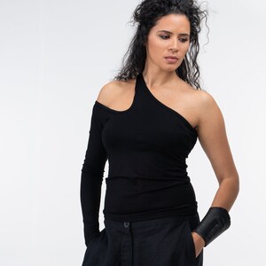 Handmade Sheer Black Blouse: Extravagant Sleeveless Top