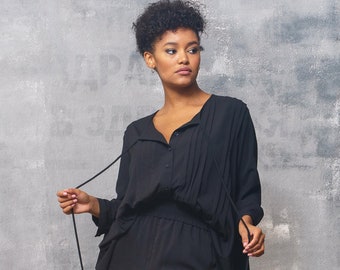 New Black tunic tops for women, Oversized shirt for women