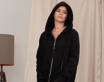 Oversized extra long hoodie, Hooded sweatshirt women, Cotton hoodie women plus size clothing, Sweatshirt women thumb hole hoodie