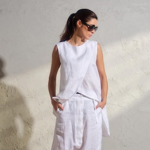 Retro round collar simple woven tank top J009-28 Retro round collar simple woven tank top J009-28