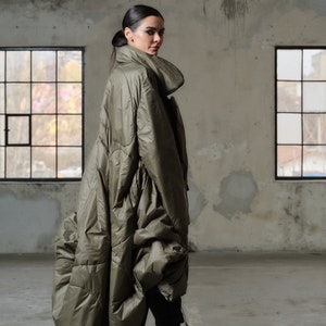 Quilted Large Hooded Jacket, Winter Coat, Wide Warm Coat Quilted Large Hooded Jacket, Winter Coat, Wide Warm Coat