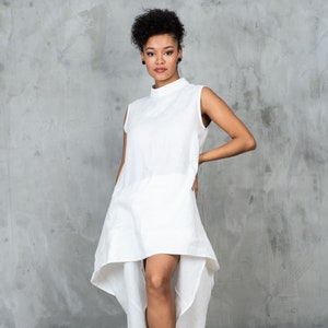 Summer linen dress linen clothing, White linen dress, Kaftan dress Avant garde dress