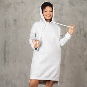 Long hoodie dress, Aesthetic hoodie organic clothing, Oversized sweatshirt dress, Winter cotton dress, Casual hoodie dress, Dress for fall