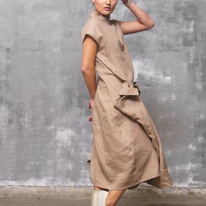 Long linen dress with pockets, Kaftan dress, Summer linen dress linen clothing