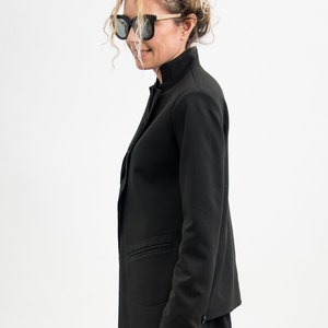 Black blazer women's, Black suit jacket women, Asymmetrical blazer women zdjęcie 4