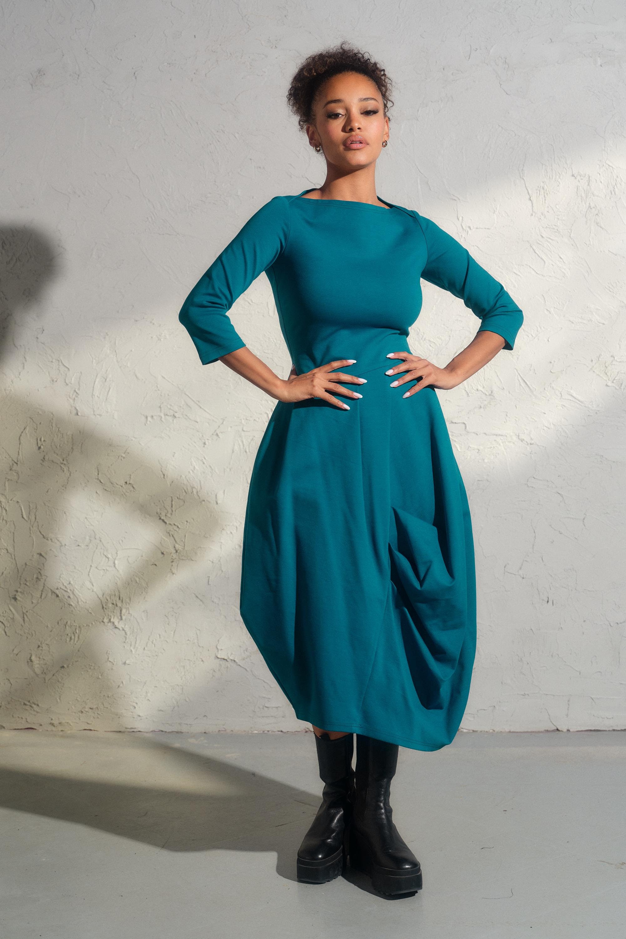 sachin and babi light blue dress Tall Women Dark Grey Wide Leg Pant Suit main image 0