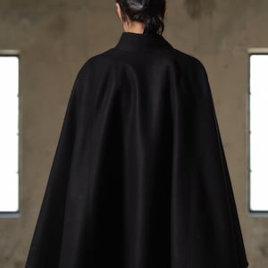 Winter Wool Cape, Plus size poncho, Oversized jacket for women, Elegant cloak coat, Short wool coat, Capsule wardrobe, Slow fashion