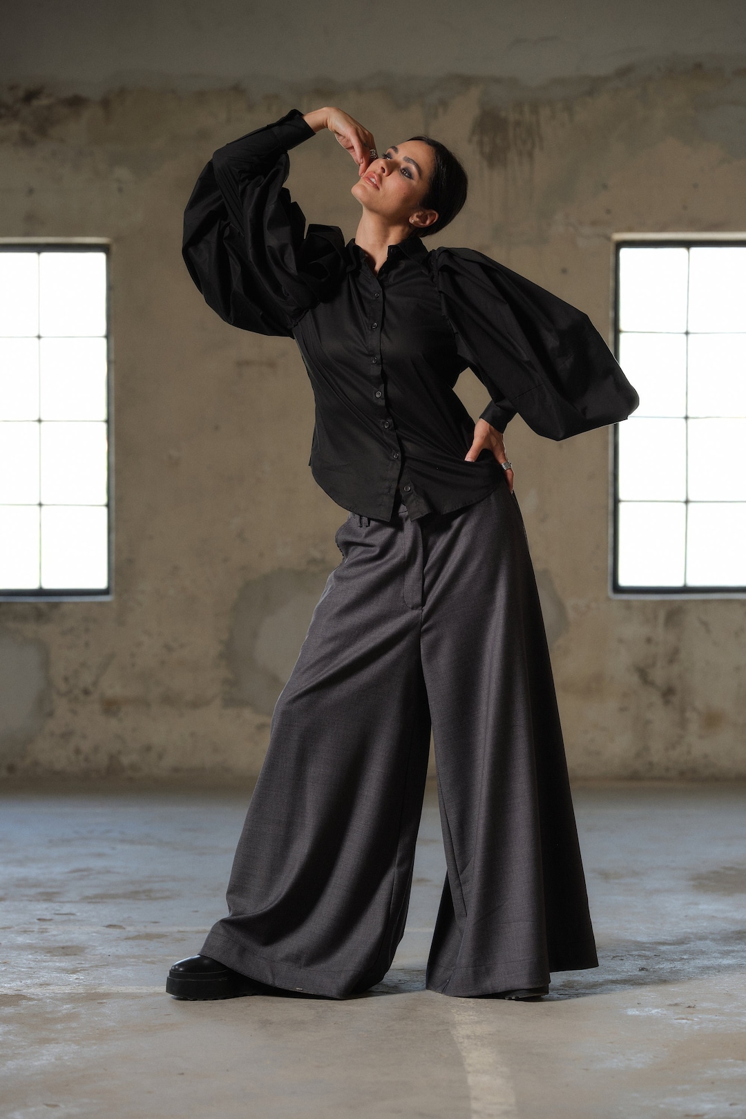 Cool Black Puff Sleeve Shirt Images