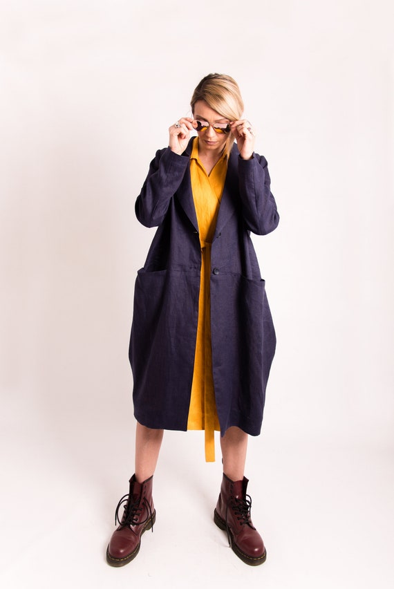 Navy long blazer clearance womens