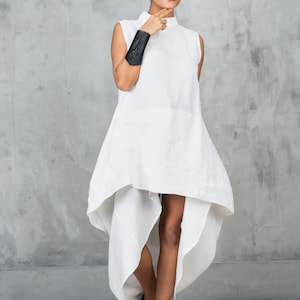 Summer linen dress linen clothing, White linen dress, Kaftan dress Avant garde dress