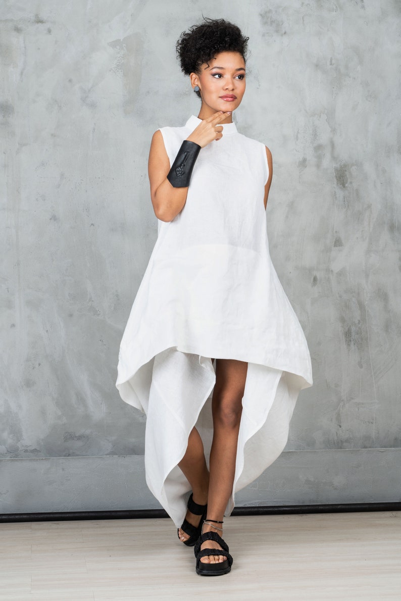 Summer linen dress linen clothing, White linen dress, Kaftan dress Avant garde dress