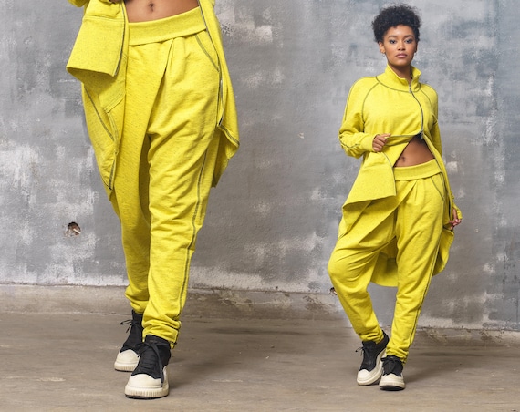 Buy Yellow Organic Harem Pants Women Plus Size Clothing, Loose Harem Pants  Women, Drop Crotch Pants, Sailor Pants Online in India 