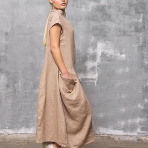 Long linen dress with pockets, Kaftan dress, Summer linen dress linen clothing