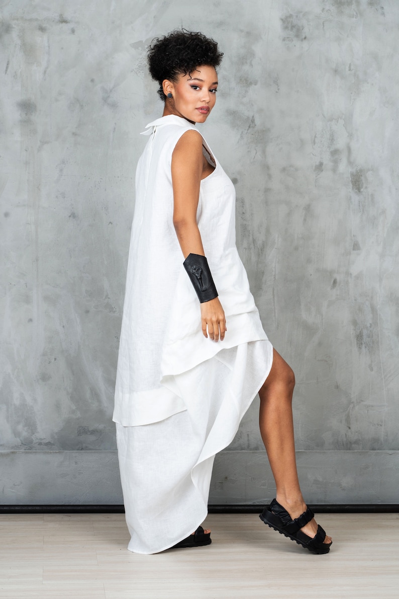Summer linen dress linen clothing, White linen dress, Kaftan dress Avant garde dress