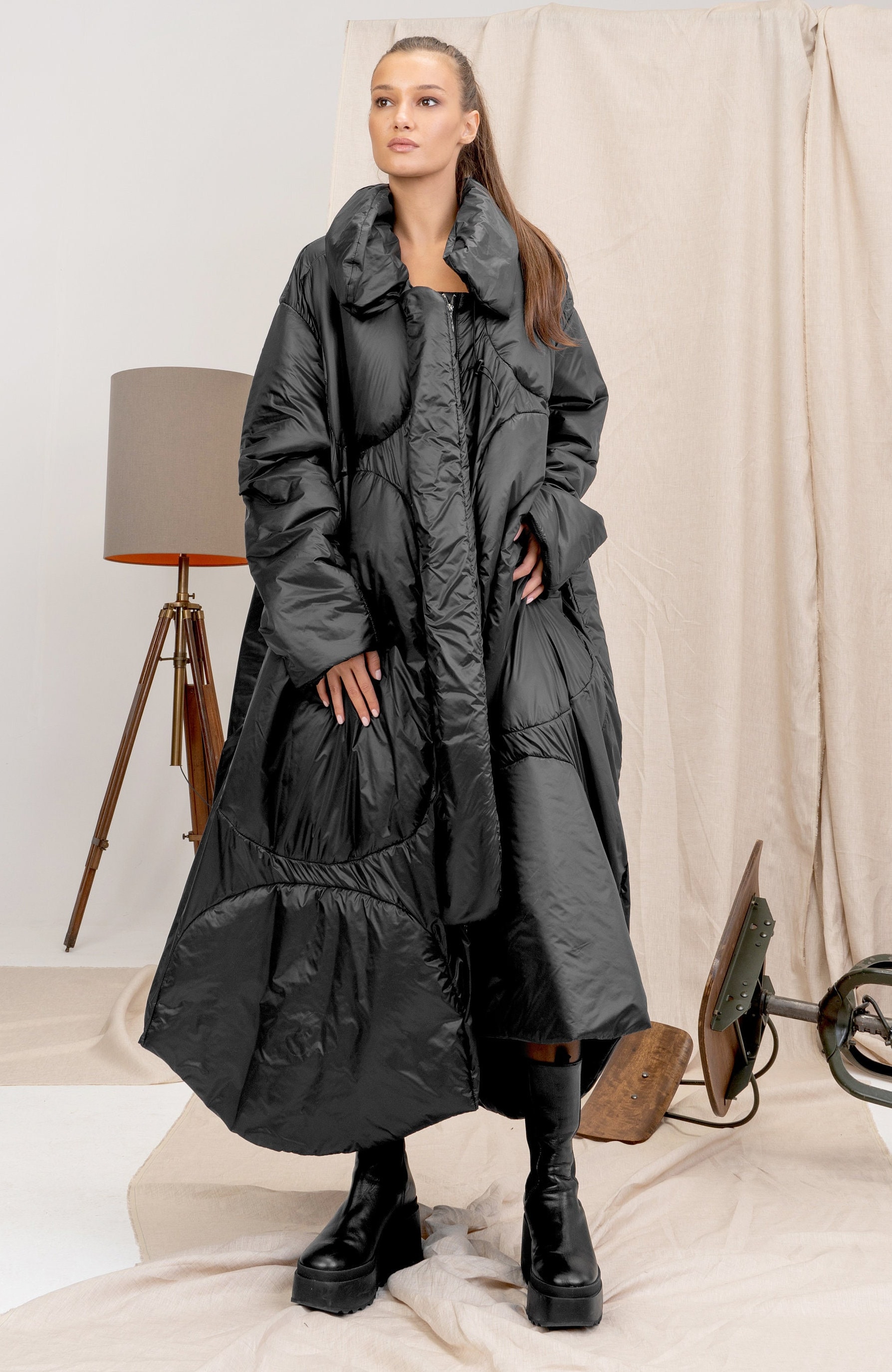 Wallis Oversized Grandpa Coat, Black – SourceUnknown