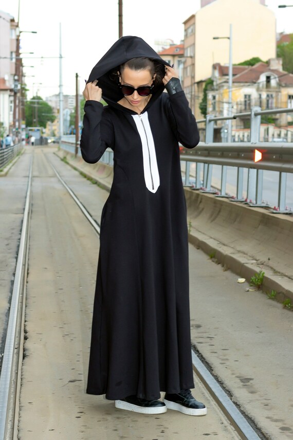 black hoodie dress plus size