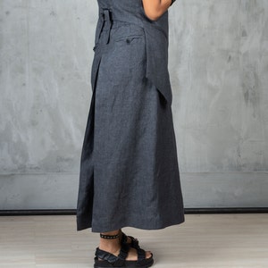 Wide leg linen pants women, Linen wide leg midi pants linen clothing, Skirt - pants women