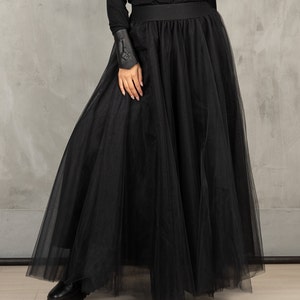 Black tulle skirt, Voluminous maxi full skirt, Plus sizes available, Bachelorette skirt, Bridesmaid skirt, Tulle wedding skirt