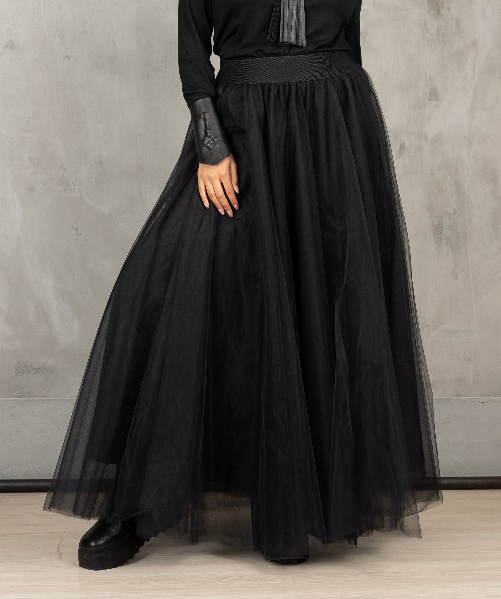 Black tulle skirt clearance maxi