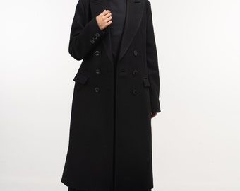 ジャケット・アウター Oversized Wool Double Long Coat - Black 4675_70759f834d_2da2f85e76698b