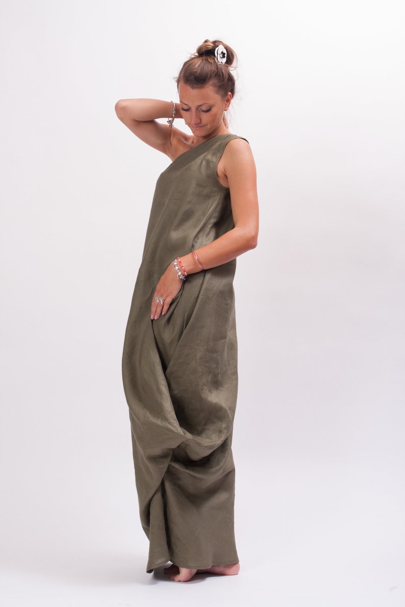 Linen Maxi Dress Avant Garde Clothing Party Dress One - Etsy