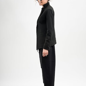 Black blazer women's, Black suit jacket women, Asymmetrical blazer women zdjęcie 3