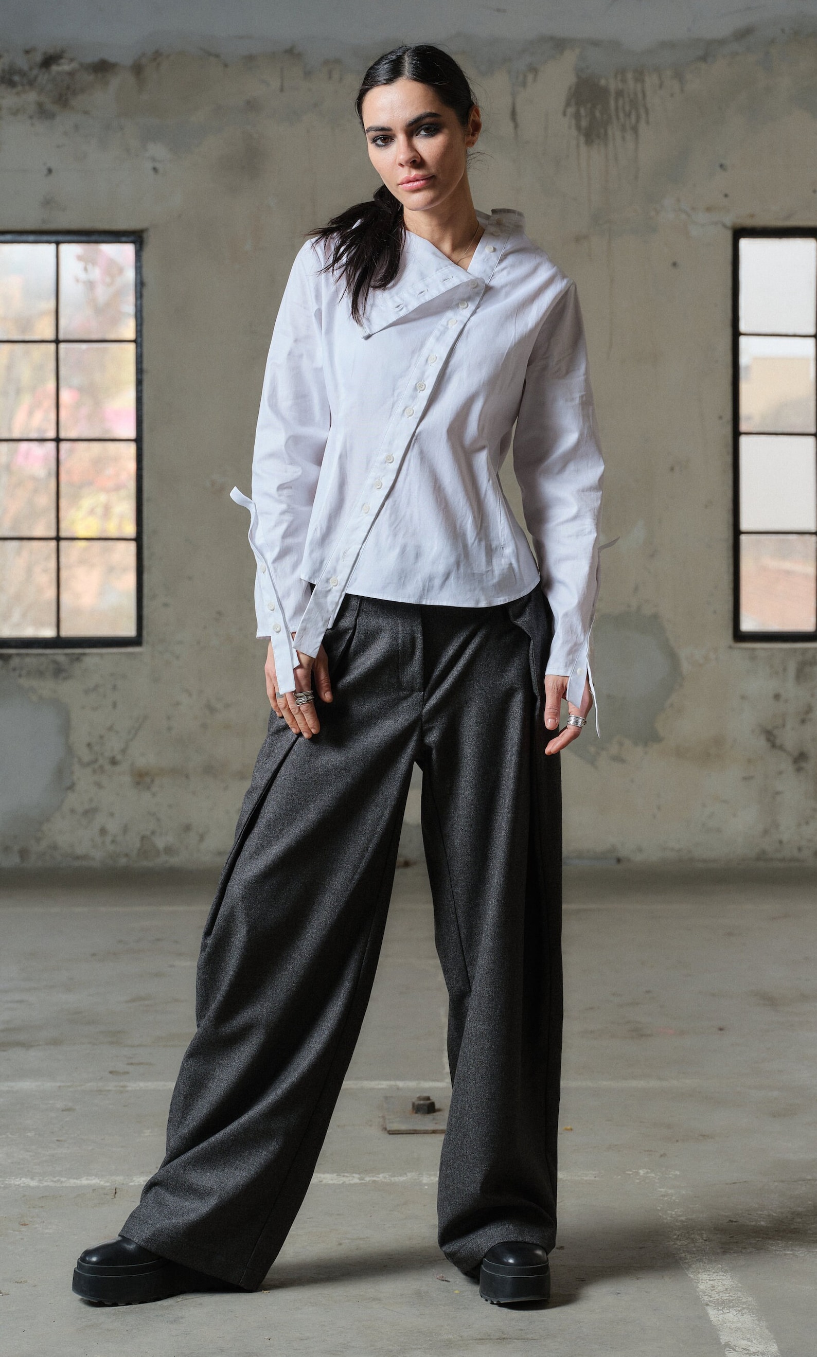 Women Merino Wool Pant Grey Marl
