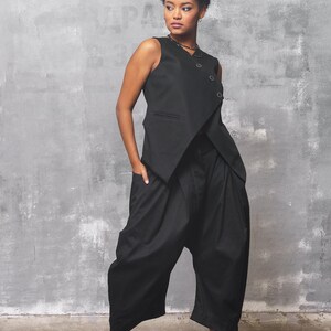 New black baggy pants women, Cotton pants mid waist pants for women