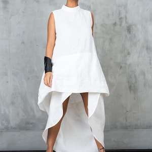 Summer linen dress linen clothing, White linen dress, Kaftan dress Avant garde dress