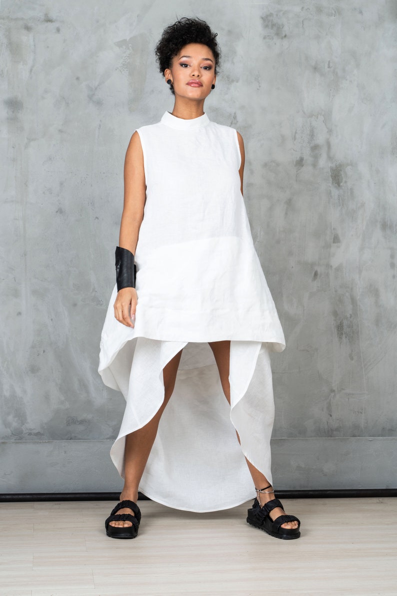 Summer linen dress linen clothing, White linen dress, Kaftan dress Avant garde dress