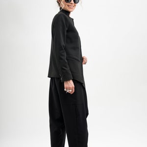 Black blazer women's, Black suit jacket women, Asymmetrical blazer women image 8