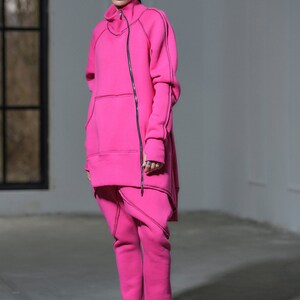 Fuchsia Tracksuit with White Side Stripe - Kady