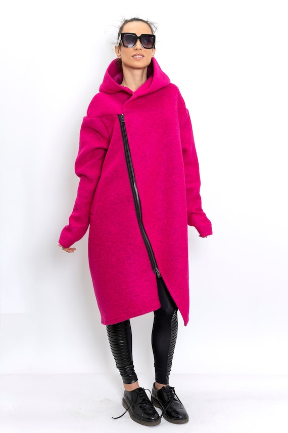 Women's asymmetrical coat sales with hood