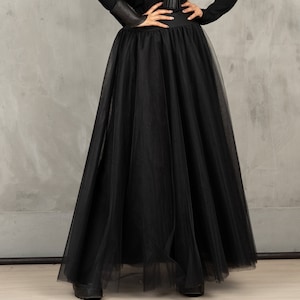 Black tulle skirt, Voluminous maxi full skirt, Plus sizes available, Bachelorette skirt, Bridesmaid skirt, Tulle wedding skirt