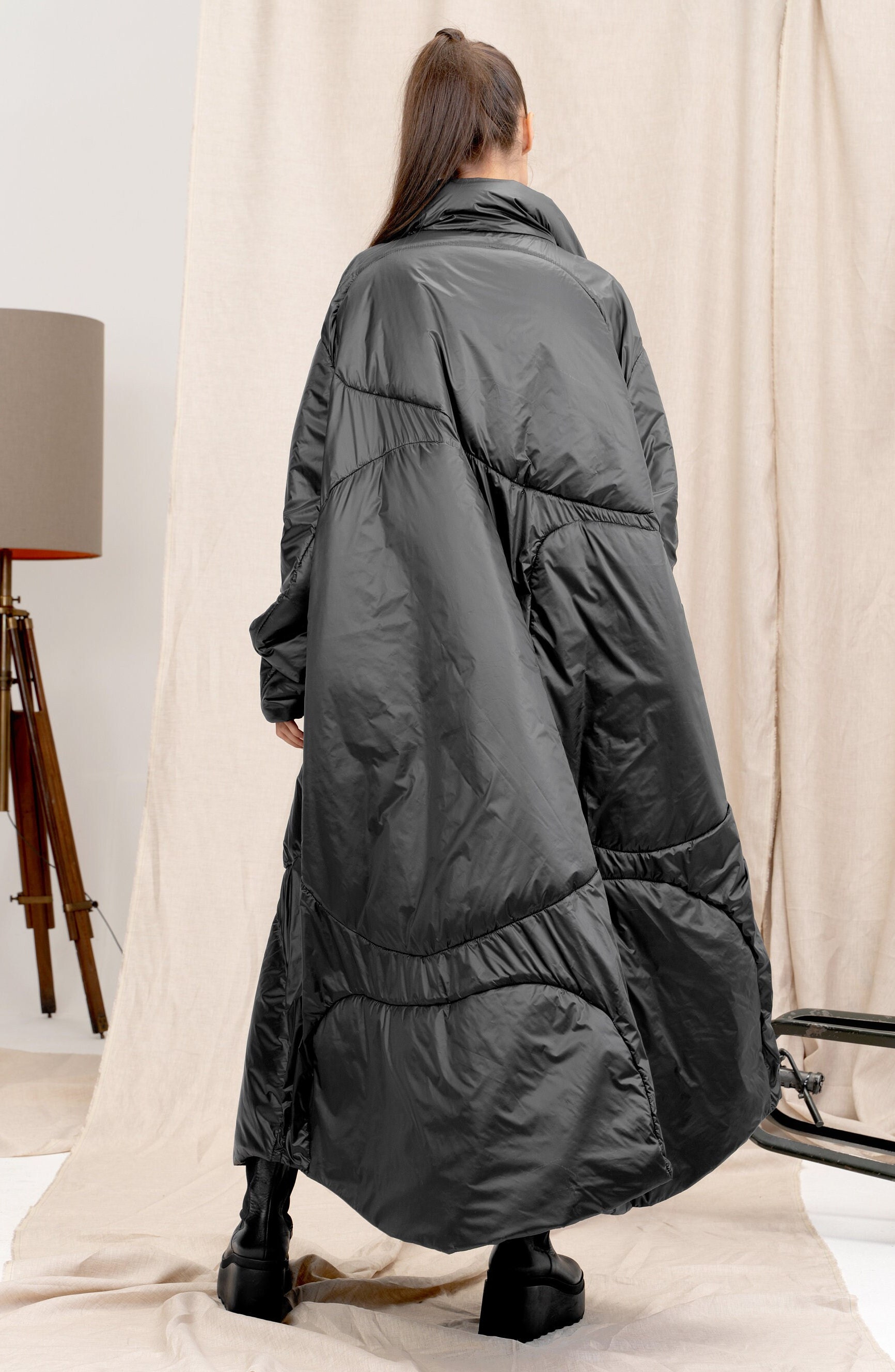 Transitional Puffer Jacket Women's, Oversized Long Jacket