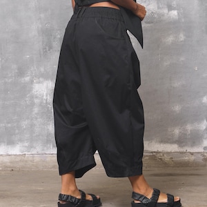 New black baggy pants women, Cotton pants mid waist pants for women