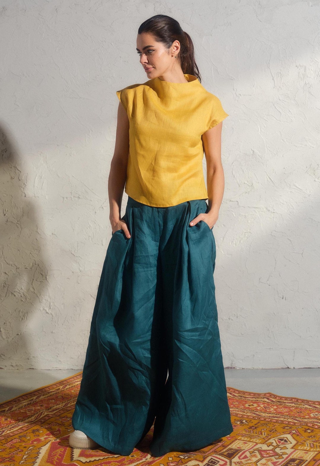 Pantaloni Estivi Pantaloni Larghi Effetto Gonna Pantaloni Gonna In