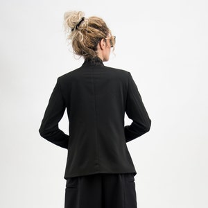 Black blazer women's, Black suit jacket women, Asymmetrical blazer women image 6
