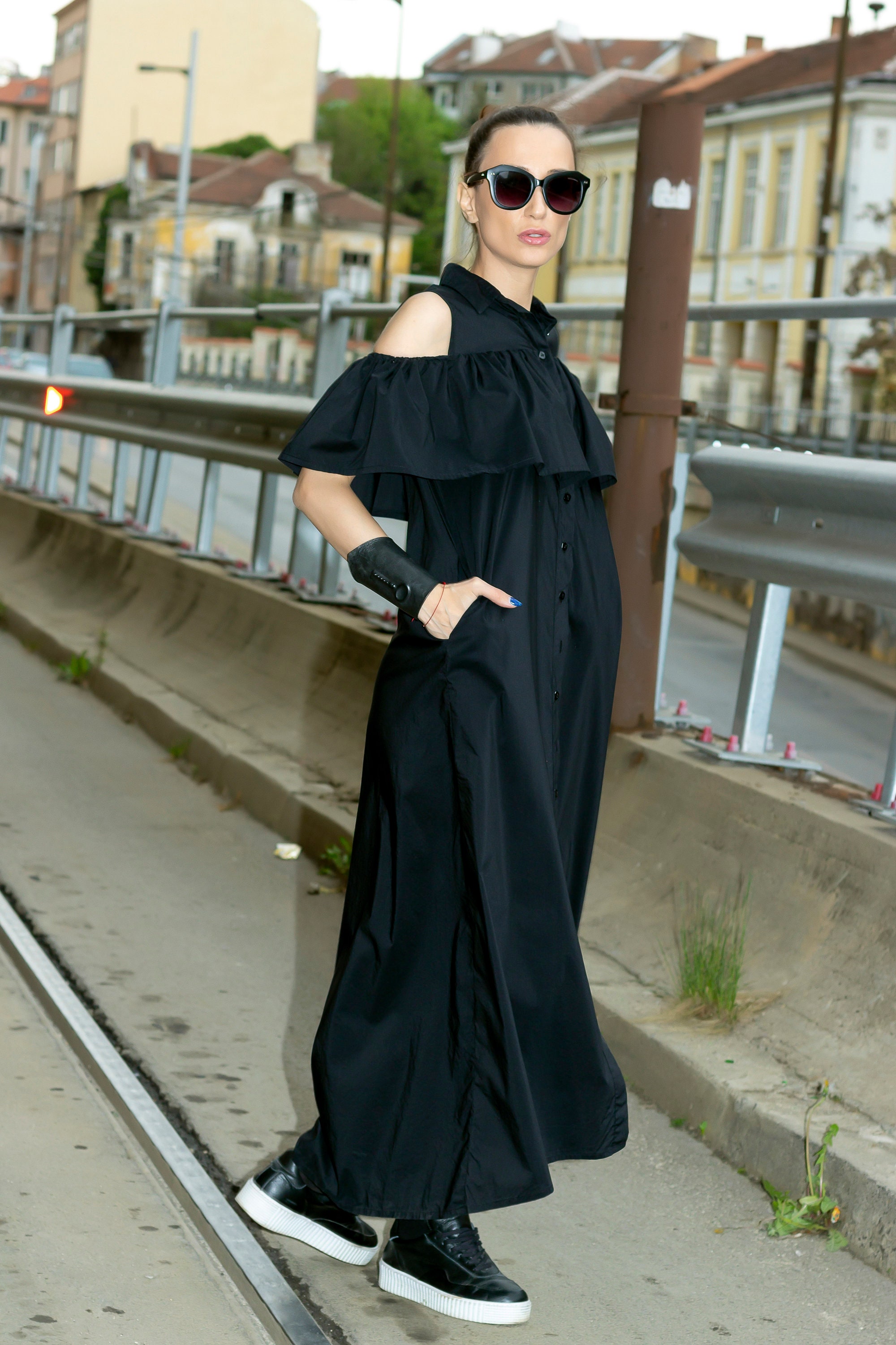 New Black Plus Size Loose Shirtdress Extravagant Dress Black | Etsy