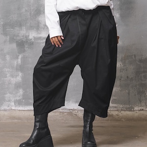 New black baggy pants women, Cotton pants mid waist pants for women