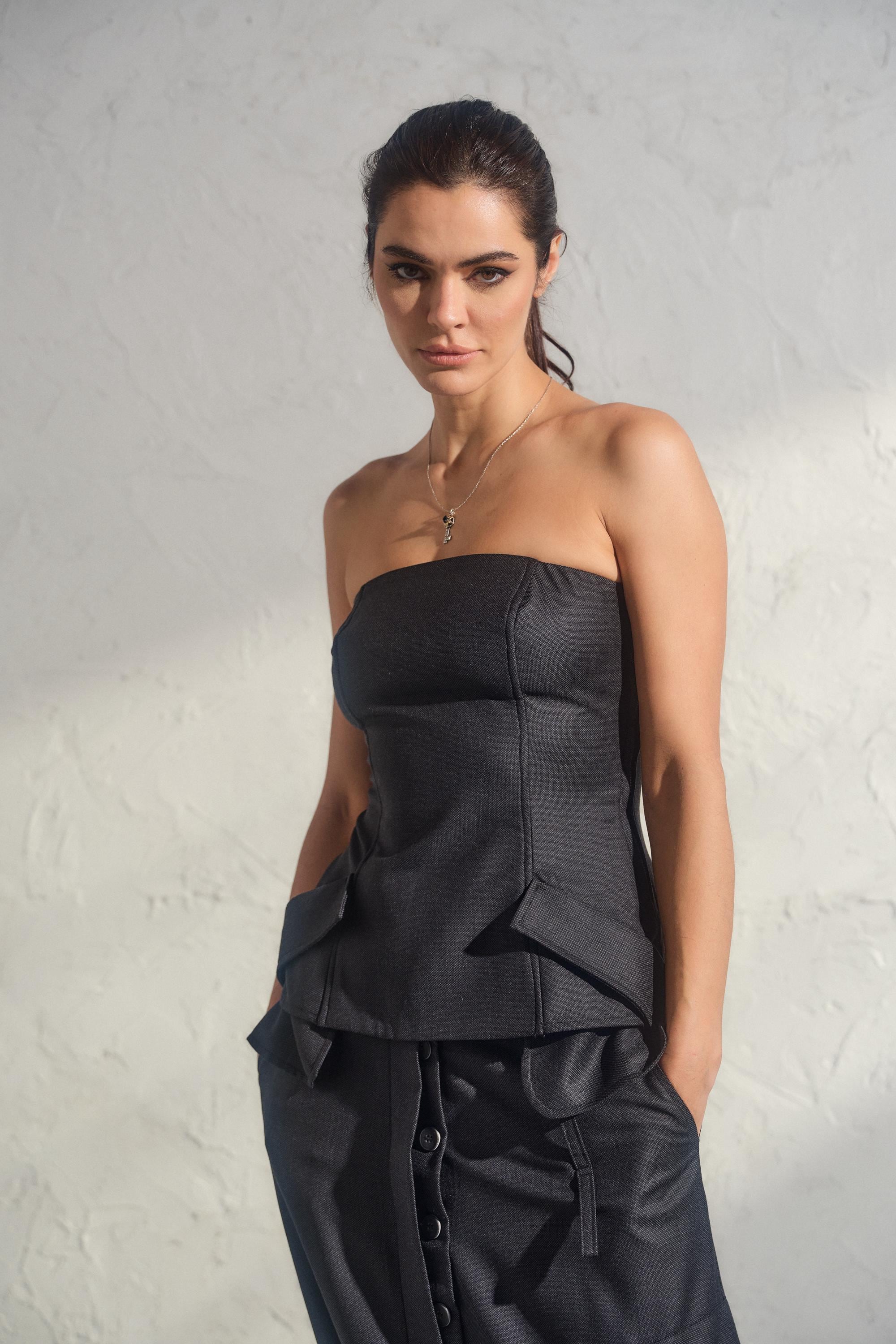 WOOL BUSTIER ALL IN ONE RI CLANE WOOL BUSTIER ALL IN ONE Natural