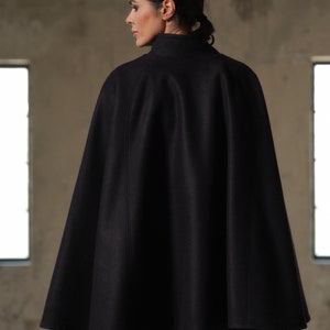 Winter Wool Cape, Plus size poncho, Oversized jacket for women, Elegant cloak coat, Short wool coat, Capsule wardrobe, Slow fashion