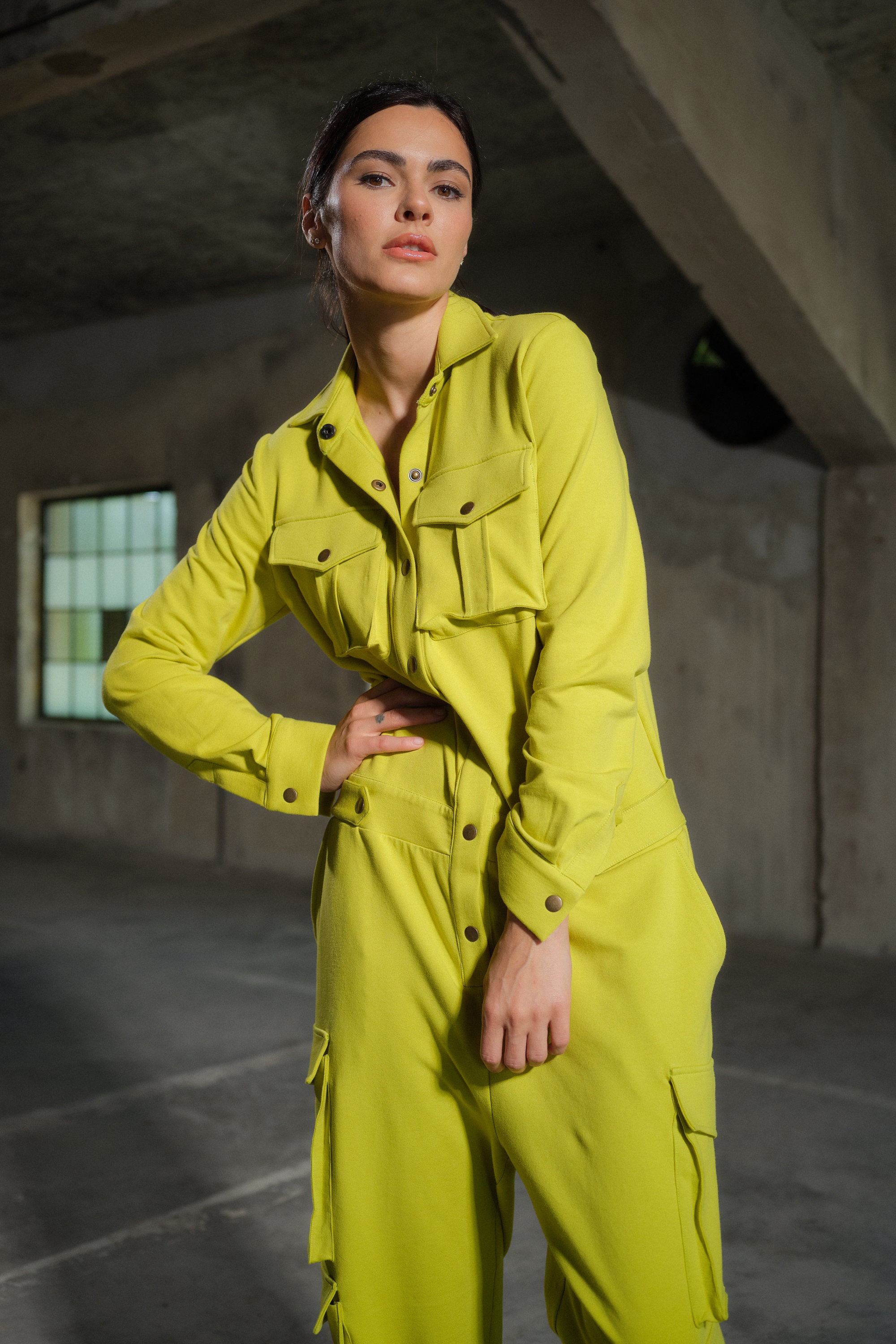 Handmade Lemon Green Cotton Utility Jumpsuit: Plus Sizes - Etsy