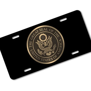 United States The Great Seal of America Novelty Car License Plate Cover Auto Car Tag Aluminum Metal Front Plate Cover Frame for Car