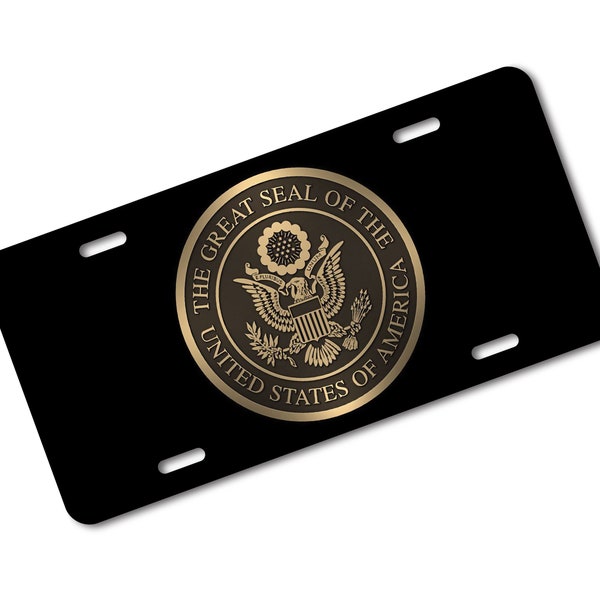 United States The Great Seal of America Novelty Car License Plate Cover Auto Car Tag Aluminum Metal Front Plate Cover Frame for Car