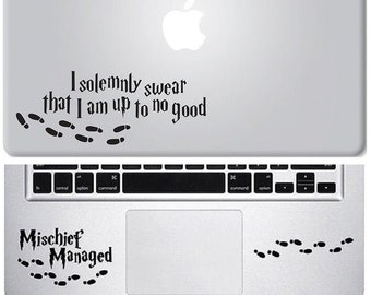 I Solemnly Swear and Mischief 2 IN 1 Cover + Trackpad Vinyl Decal Sticker for MacBook & Laptop