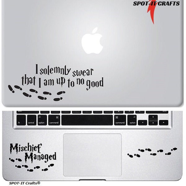 I Solemnly Swear and Mischief 2 IN 1 Cover + Trackpad Vinyl Decal Sticker für MacBook & Laptop