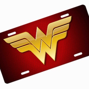 Wonder Super Woman Logo Superwoman Logo Novelty License Plate Auto Car Tag Aluminum Metal Front Cover Frame