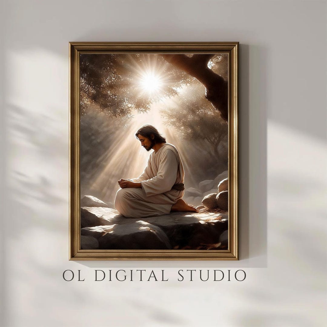 Jesus Praying Artwork Printable | Garden of Gethsemane Wall Art ...