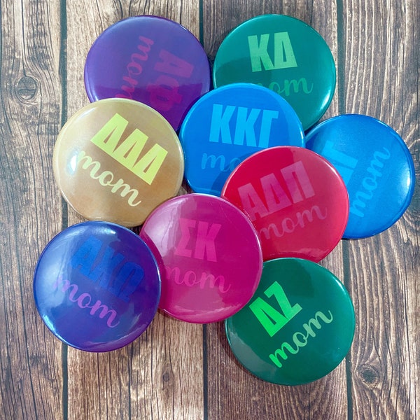 Customizable Sorority Mom Pins | Mothers Day Gifts | Gifts for Mom | Alpha Beta Chi Delta Epsilon Gamma Kappa Lamda Pi Phi Mu Sigma Zeta